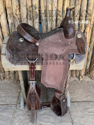 Sheridan Team Roping Saddle Chocolate/Double Flower