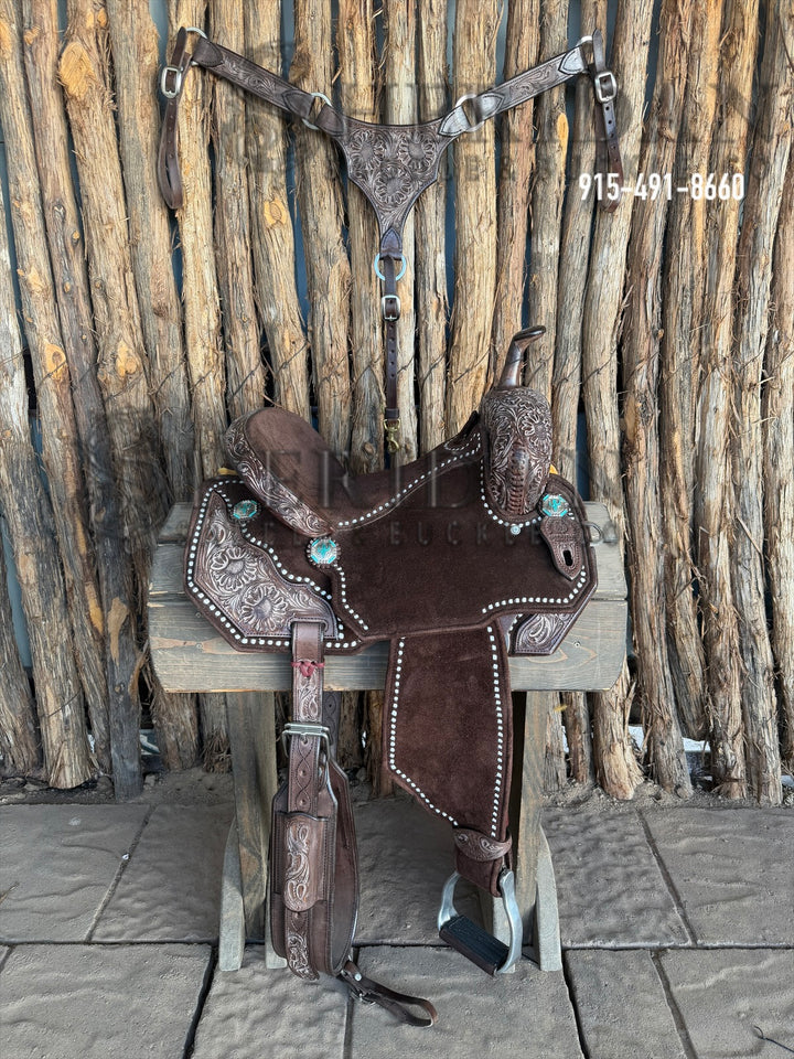 $1,475 - 14" Sheridan AirLite Barrel Racing Saddle 20lbs Spinal Releif