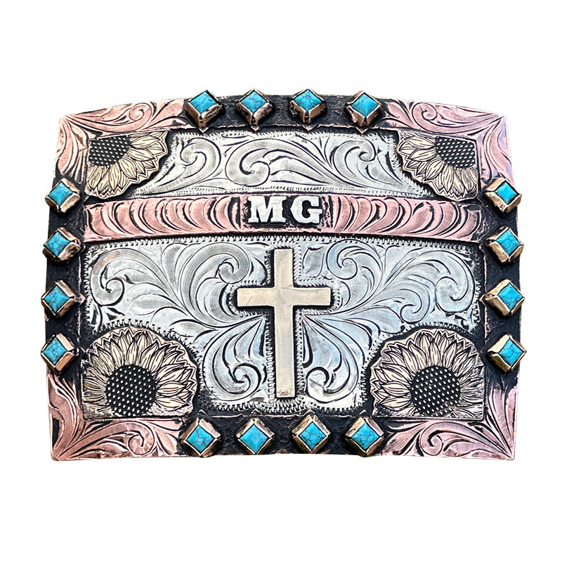 custom-buckle-sunflowers