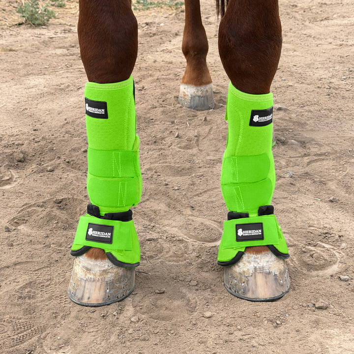 Lime Green Bell Boots Medium