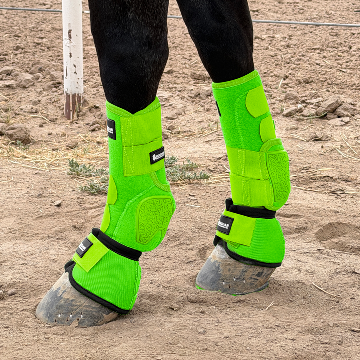 Lime Green Bell Boots Medium