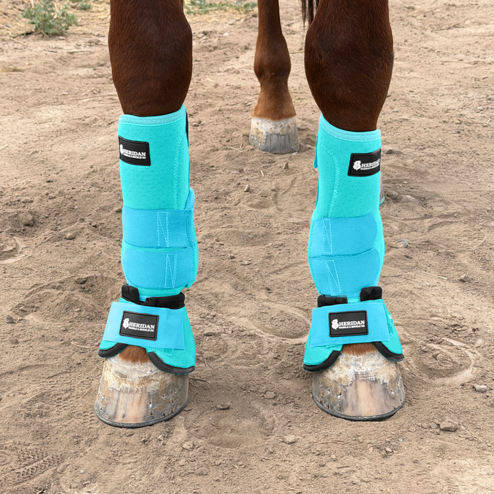 Turquoise Bell Boots Medium