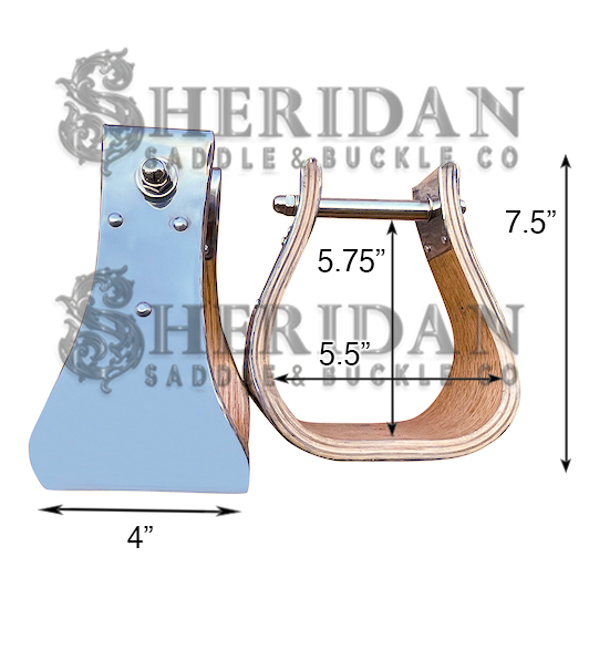 Metal Bound Wood Stirrups with 4 inch Platform