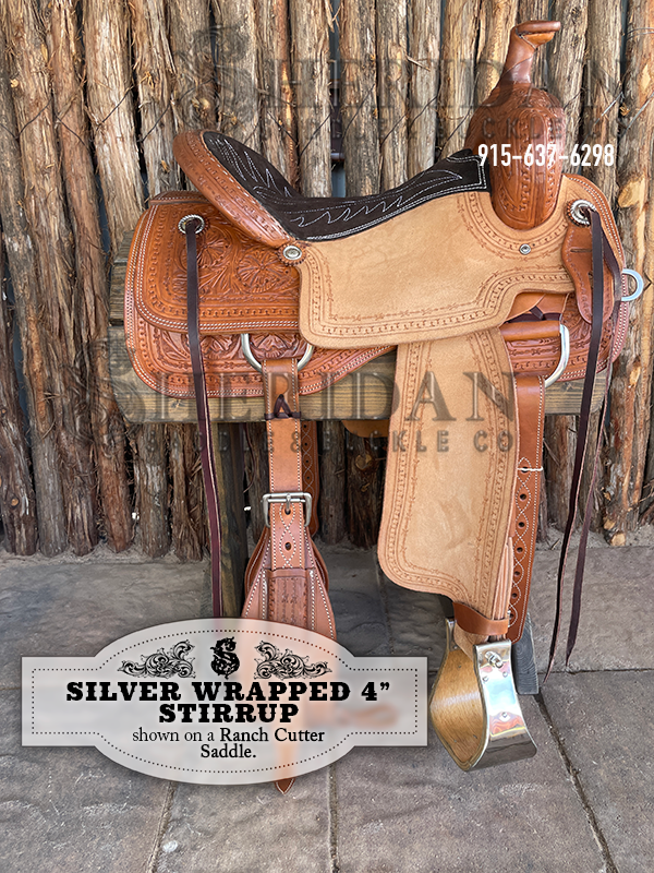 Metal Bound Wood Stirrups with 4 inch Platform