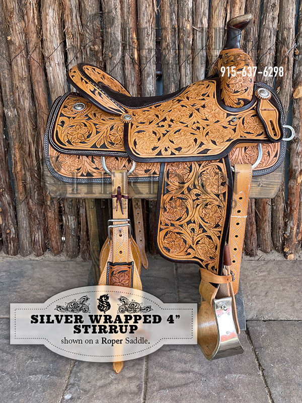 Metal Bound Wood Stirrups with 4 inch Platform
