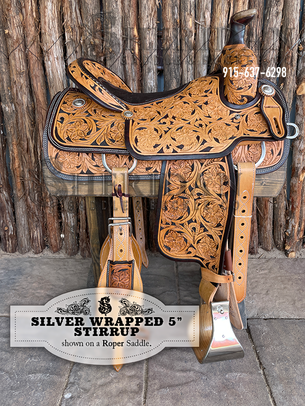 Metal Bound Wood Stirrups with 5 inch Platform