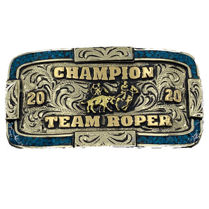 Columbus Crushed Turquoise Box Belt Buckle Sheridan Buckle