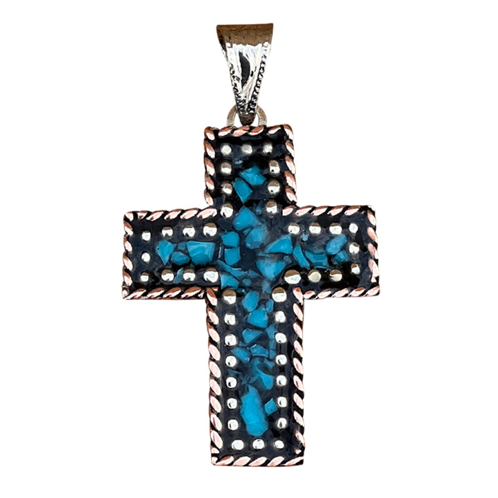 Cross-Necklace-with Crushed-Stones