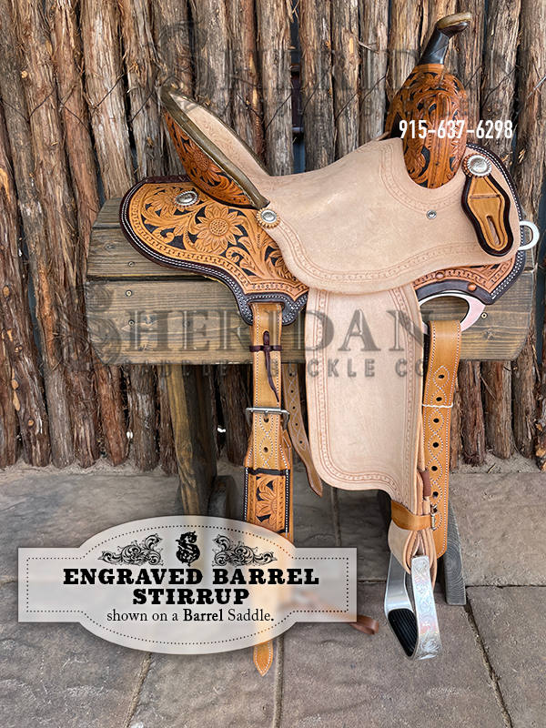 Barrel Racing Stirrups Engraved