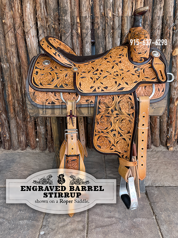 Barrel Racing Stirrups Engraved