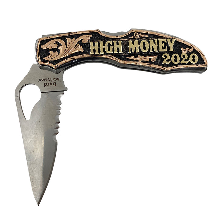 Personalized Byrd Spyderco Trophy Pocket Knife
