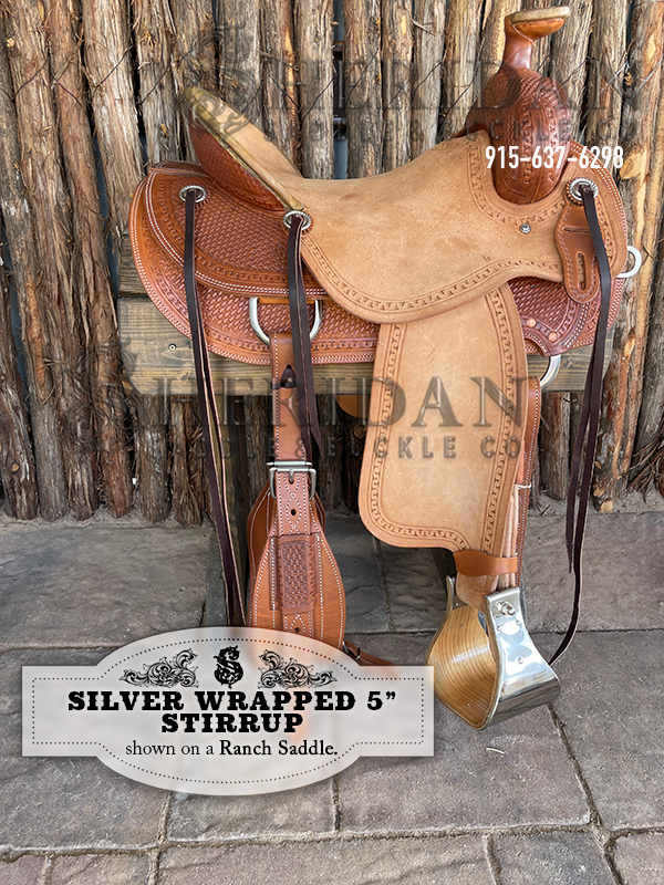 Metal Bound Wood Stirrups with 5 inch Platform