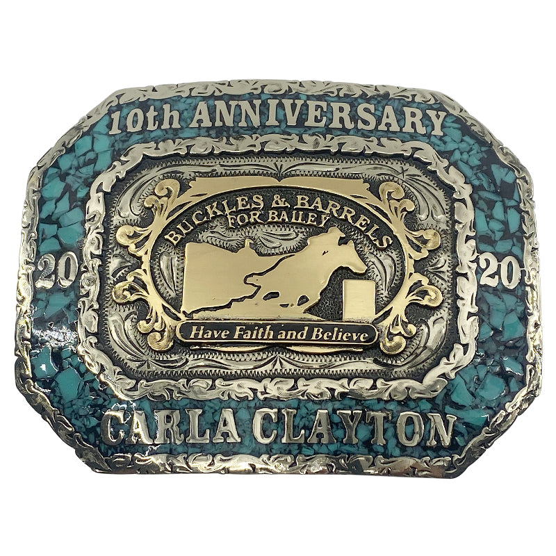 Santa Fe Custom Trophy Buckle Crushed Turquoise