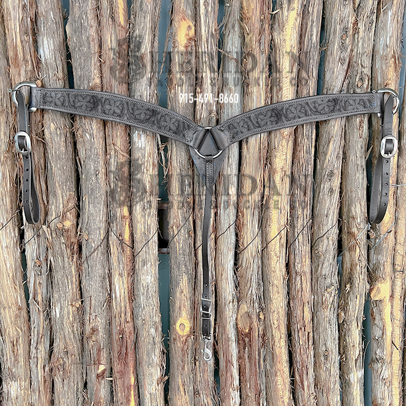 Light Duty 3-Piece Barrel Breast Collar- Double Flower