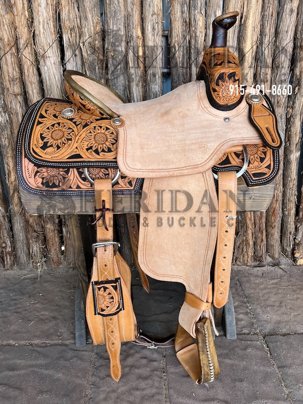 Sheridan Team Roping Saddle Sunflower/Hard Seat