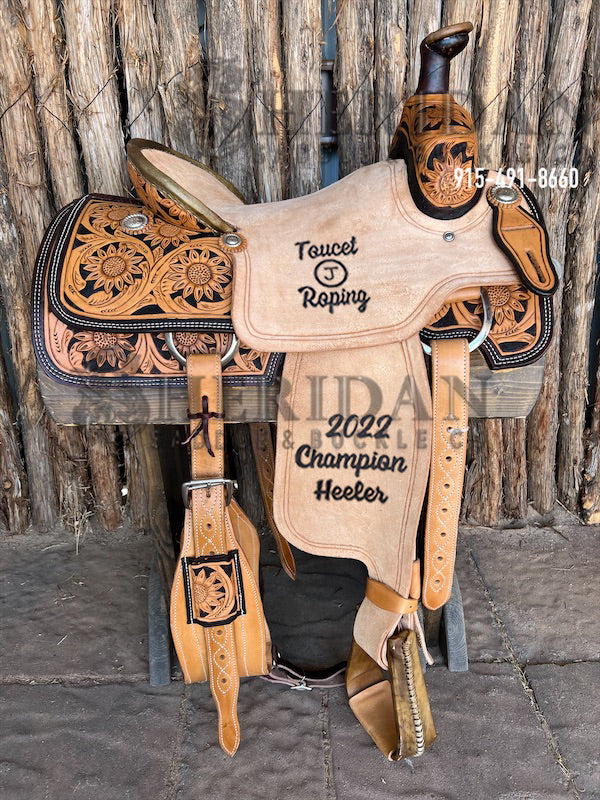 Sheridan Team Roping Saddle Sunflower/Hard Seat