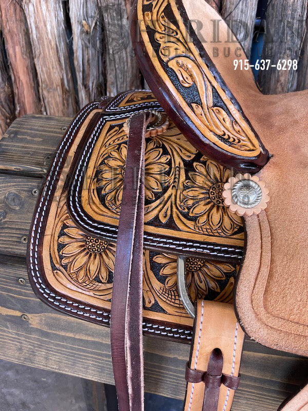 12" Sheridan Youth Ranch Saddle Sunflower/Chey Roll