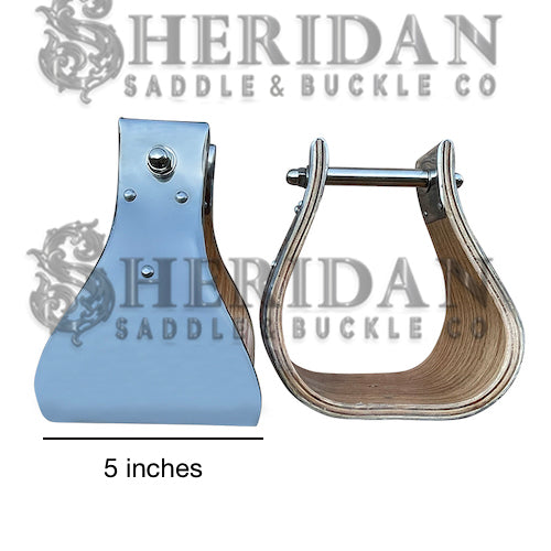 Metal Bound Wood Stirrups with 5 inch Platform