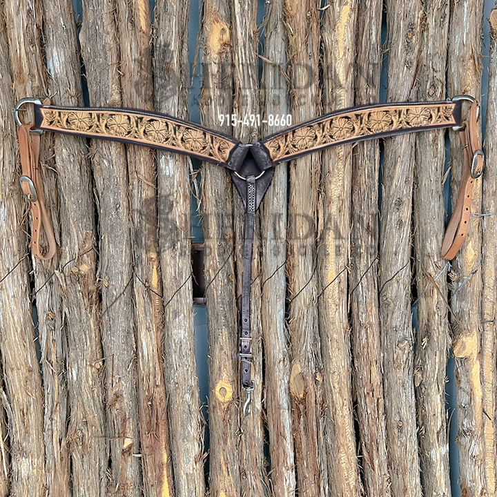 Light Duty 3-Piece Barrel Breast Collar- Wild Rose