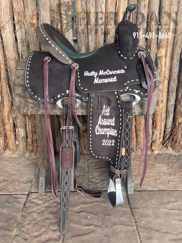 Sheridan Barrel Racing Saddle Chocolate White Buckstitch