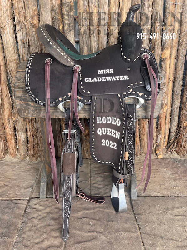 Sheridan Barrel Racing Saddle Chocolate White Buckstitch