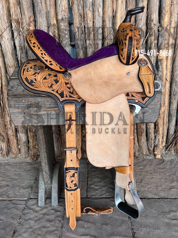 Sheridan Barrel Racing Saddle Forward Horn Wild Flower