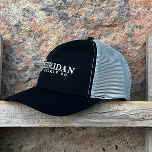 Sheridan Cap / Hat Black and Grey Mesh Trucker Style