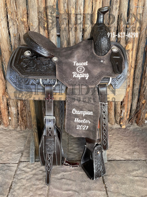 Sheridan Team Roping Saddle Chocolate/Hard Seat/45