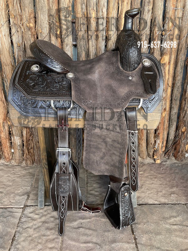 Sheridan Team Roping Saddle Chocolate/Hard Seat/45
