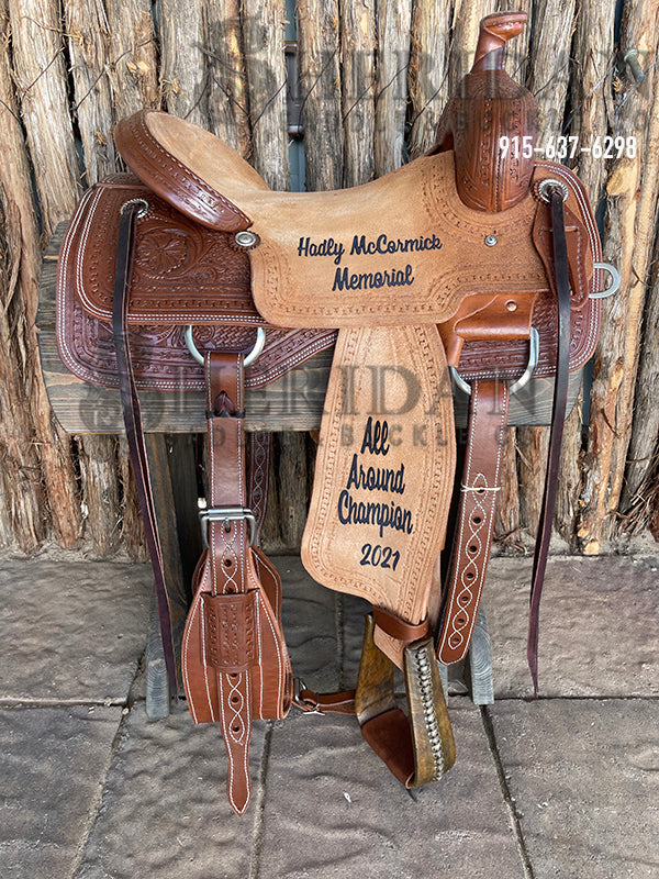 Sheridan Ranch Cutter Saddle Floral + Basket