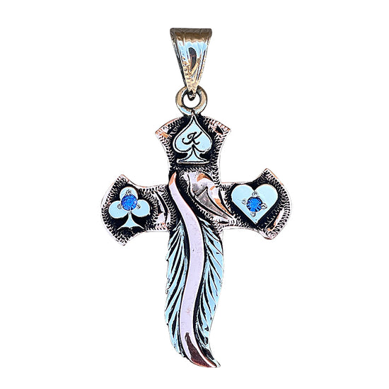 Feather Cross Pendant