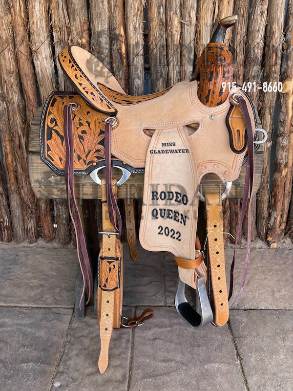 Sheridan Barrel Racing Saddle In Seat Rig Feathers