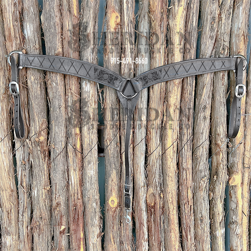 Light Duty 3-Piece Barrel Breast Collar-Sunflower+Diamond