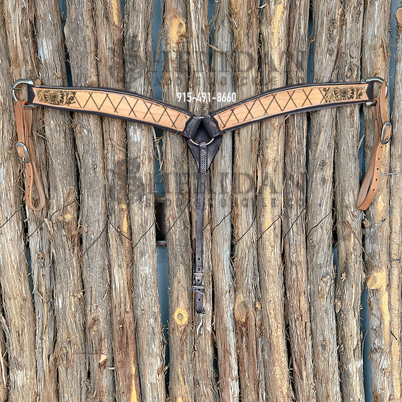 Light Duty 3-Piece Barrel Breast Collar-Sunflower+Diamond