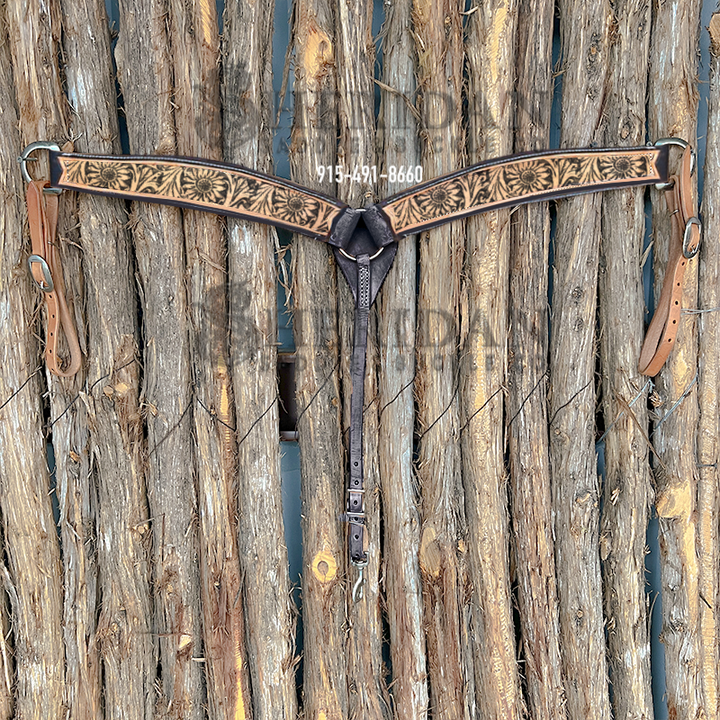 Light Duty 3-Piece Barrel Breast Collar- Sunflower
