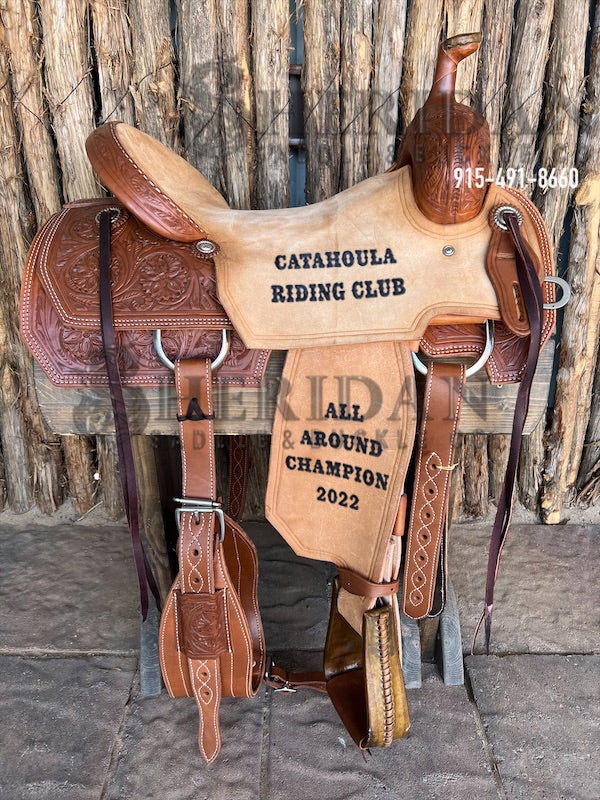 Sheridan Ranch Cutter Saddle Double Flower/45/Hard Seat