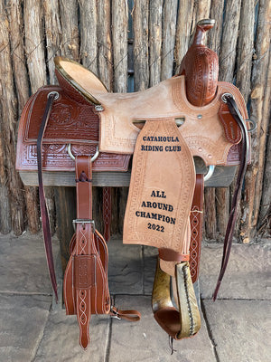 Sheridan Ranch Cutter Saddle In Seat Rig Floral + Basket/90 Degree
