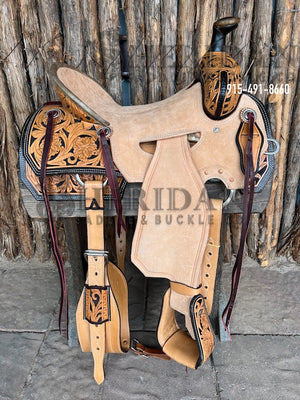 Sheridan Ranch Saddle In Seat Rig/Double Flower Tooling