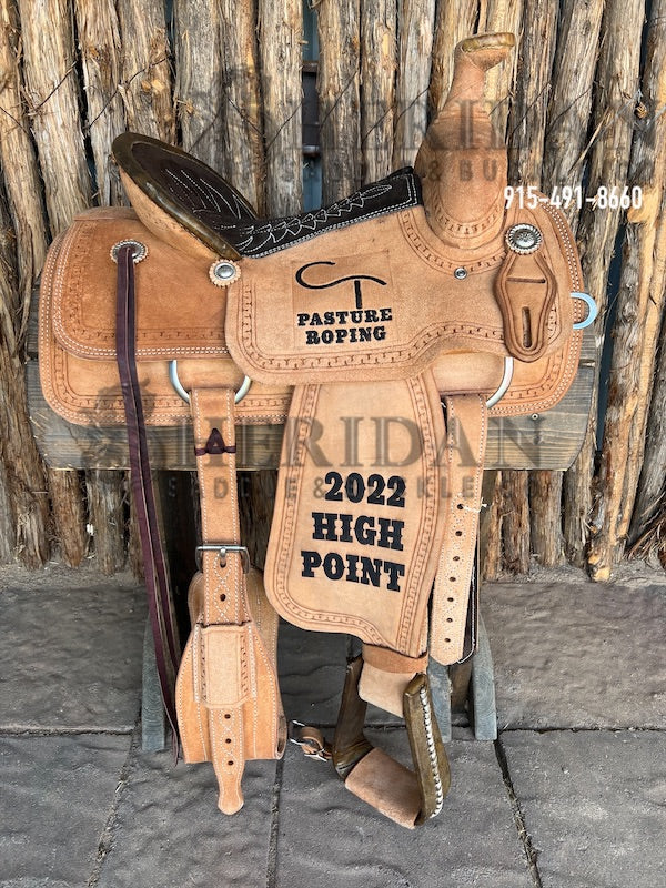 Sheridan Team Roping Saddle Full Roughout