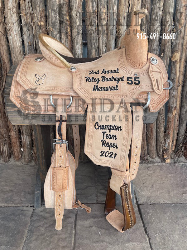 Sheridan Team Roping Saddle Full Roughout