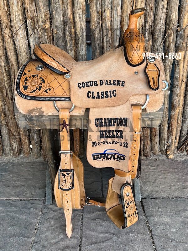 Sheridan Team Roping Saddle Diamond/Sunflower