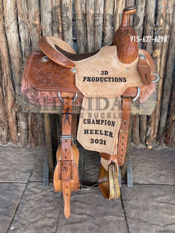 Sheridan Team Roping Saddle Wildflower/Inlaid Seat
