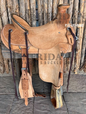 Sheridan Wade A-Fork Saddle Tooled Roughout/Wildflower