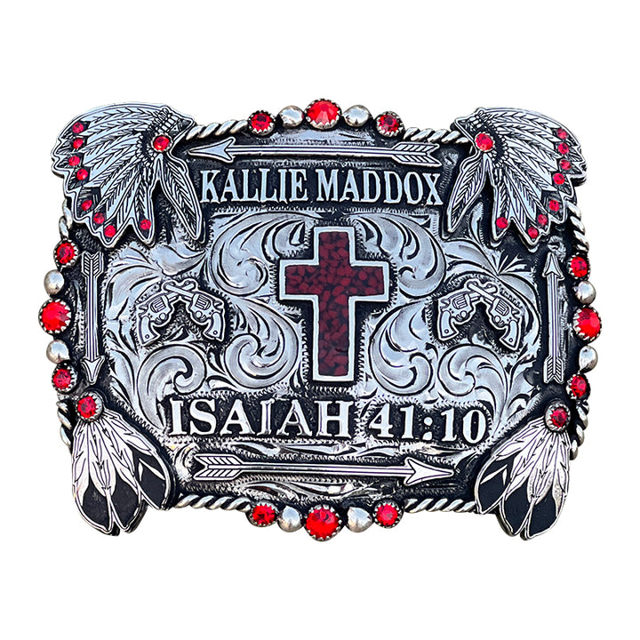 Verse-Buckle-Red-Headdress-war-bonnet