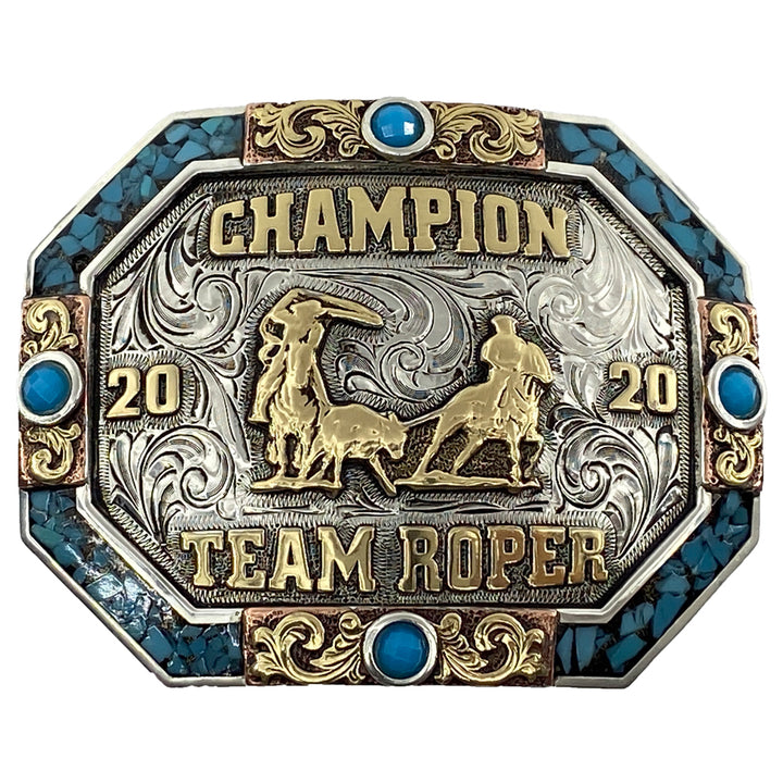 Yakima Trophy Belt Buckle with Crushed Turquoise